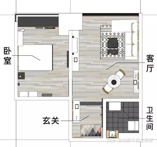 二手房改建，40平米一室一廳公寓改造（附改造前后對比圖）