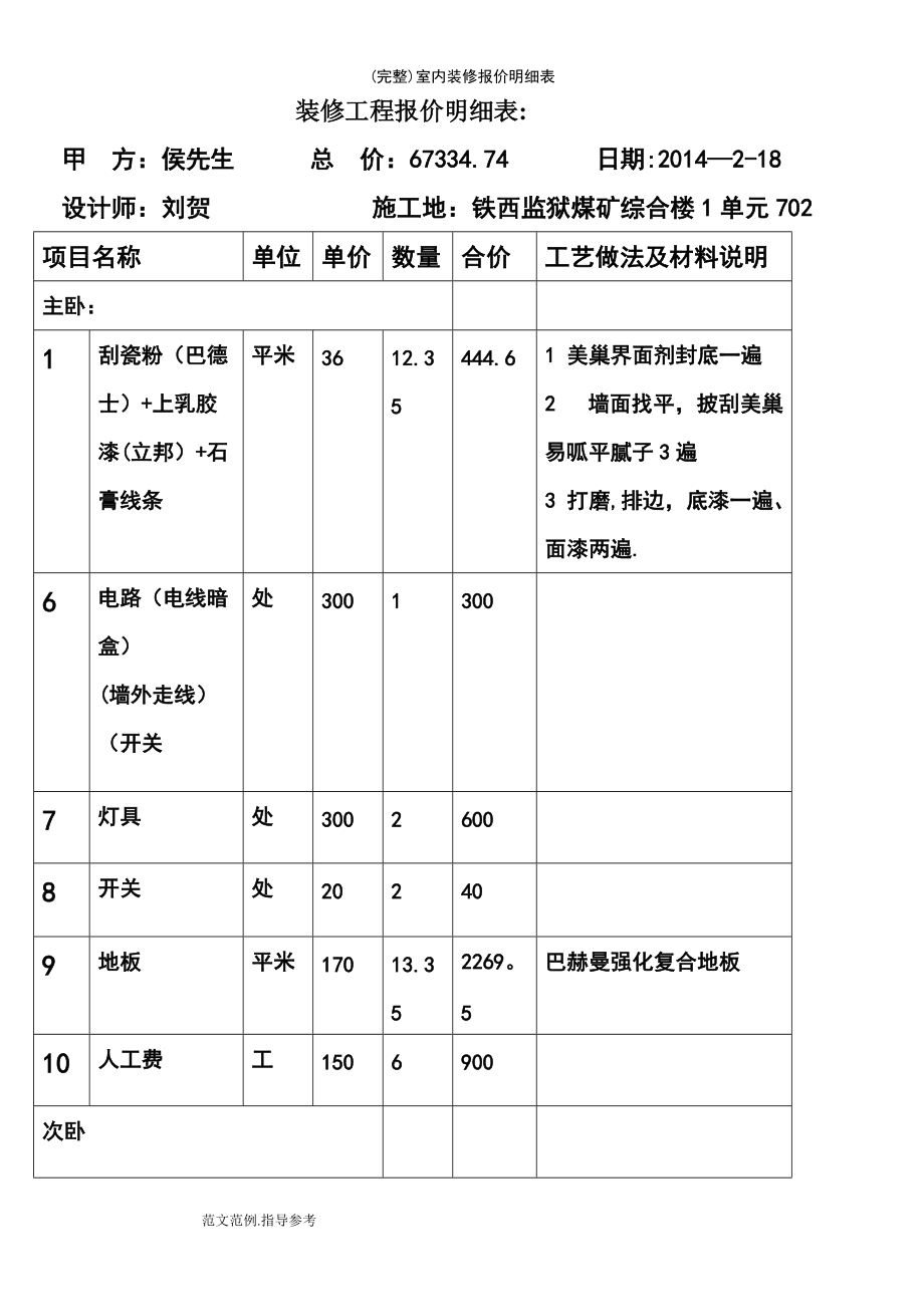 企業(yè)產品標準審查單(會議紀要)范本_裝修套餐報價范本_裝修報價單范本